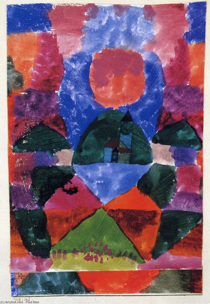 Wikioo.org - The Encyclopedia of Fine Arts - Painting, Artwork by Paul Klee - Ein Druck von Tegernsee