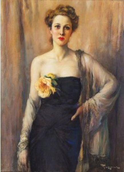 WikiOO.org - Encyclopedia of Fine Arts - Maleri, Artwork Fernand Toussaint - Elegant Lady