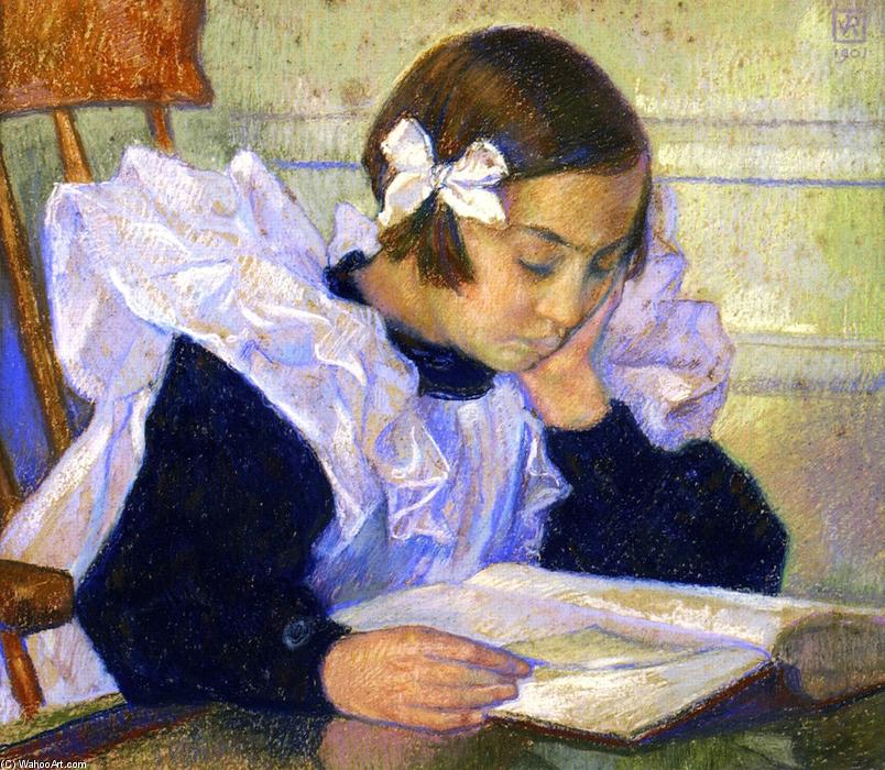 Wikioo.org - The Encyclopedia of Fine Arts - Painting, Artwork by Theo Van Rysselberghe - Èlisabeth Reading
