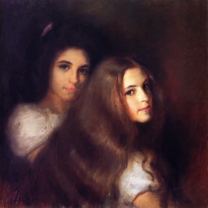 Wikioo.org - The Encyclopedia of Fine Arts - Painting, Artwork by Thomas William Roberts - Elizabeh and Carmen Pinschof