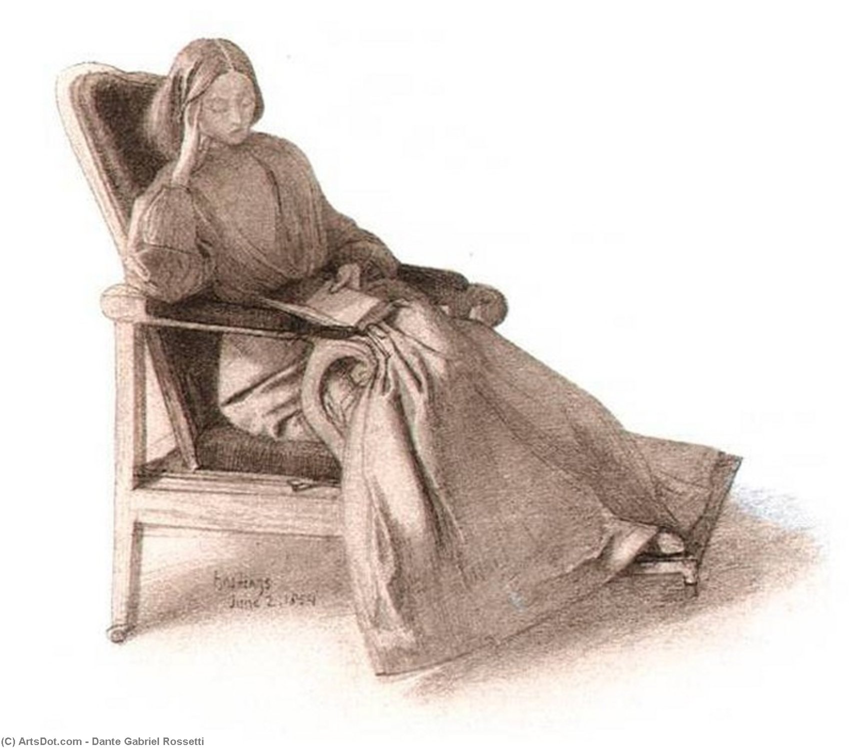 WikiOO.org - Encyclopedia of Fine Arts - Lukisan, Artwork Dante Gabriel Rossetti - Elizabeth Siddal