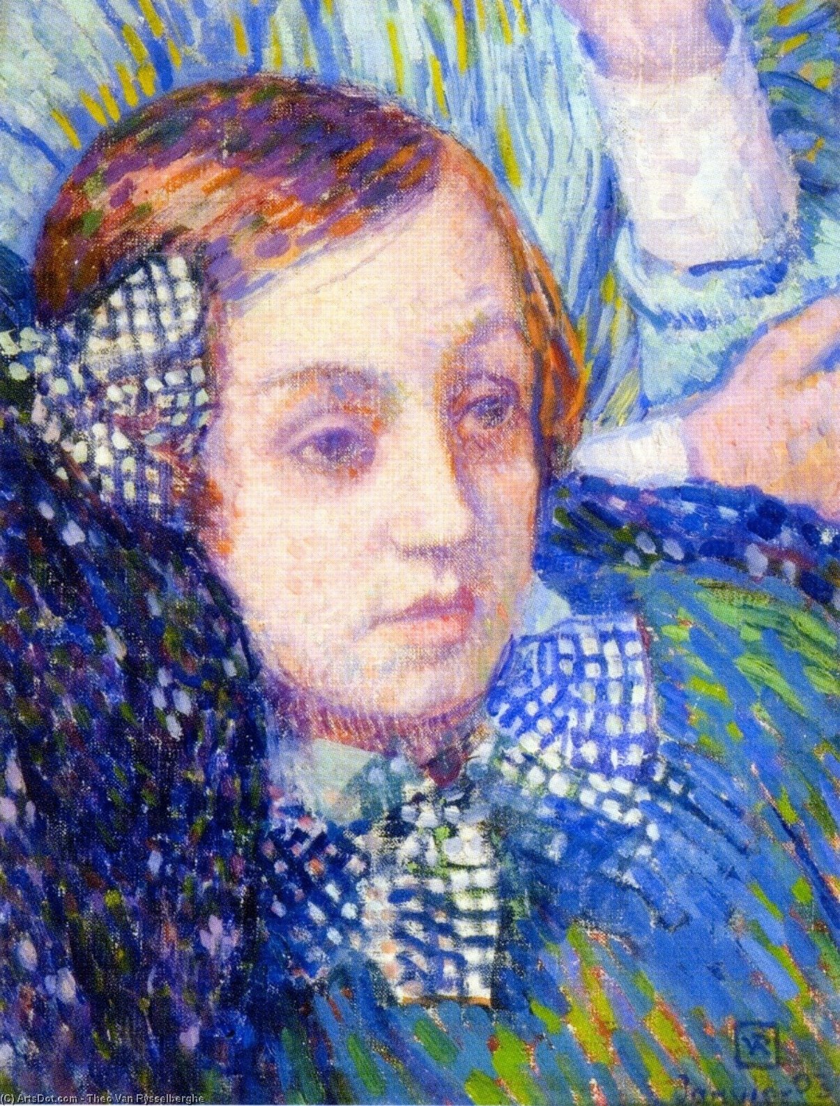 Wikioo.org - The Encyclopedia of Fine Arts - Painting, Artwork by Theo Van Rysselberghe - Elizabeth with Ribbons