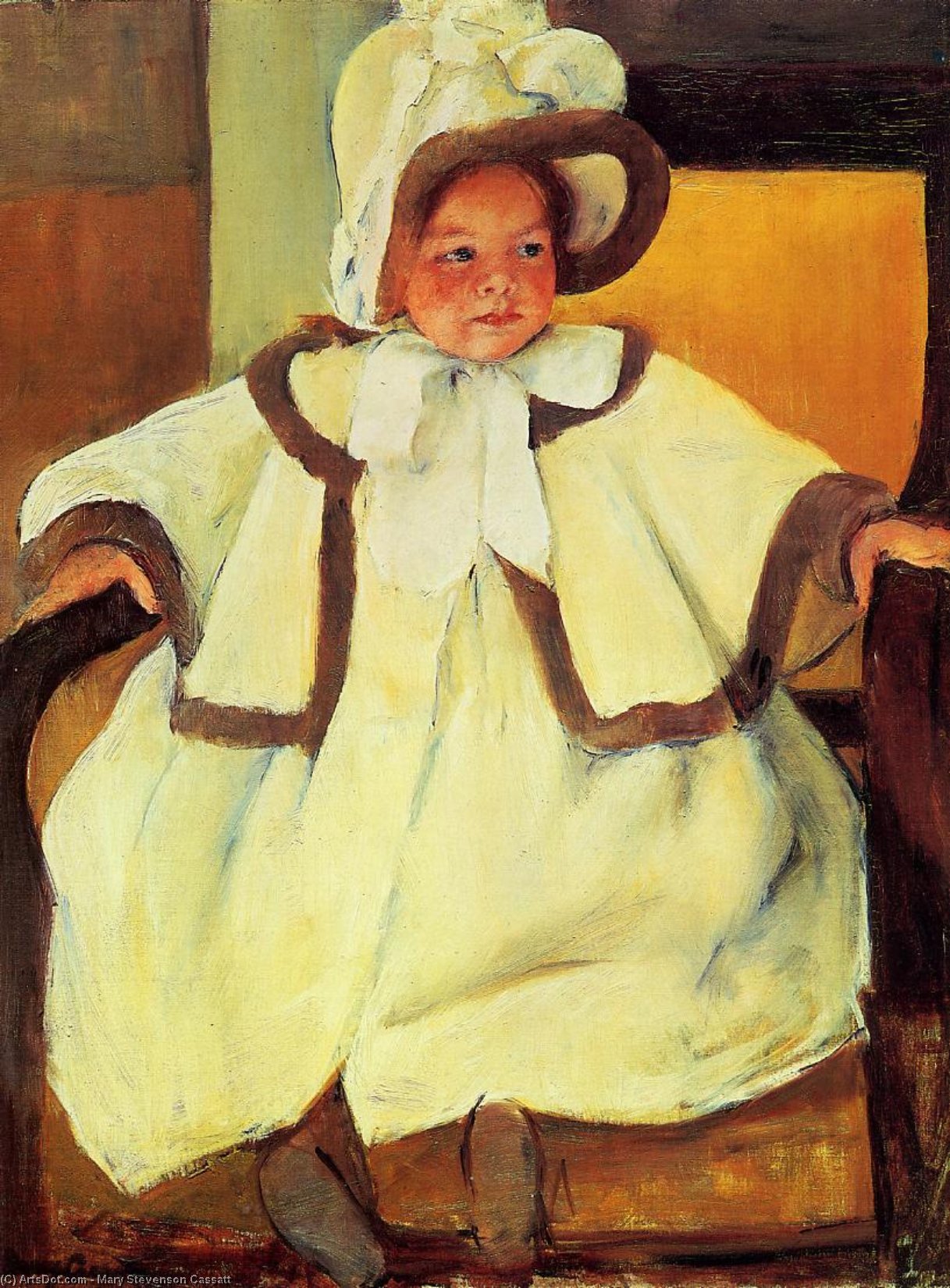 WikiOO.org – 美術百科全書 - 繪畫，作品 Mary Stevenson Cassatt - 埃伦·玛丽·卡萨特在白色外套