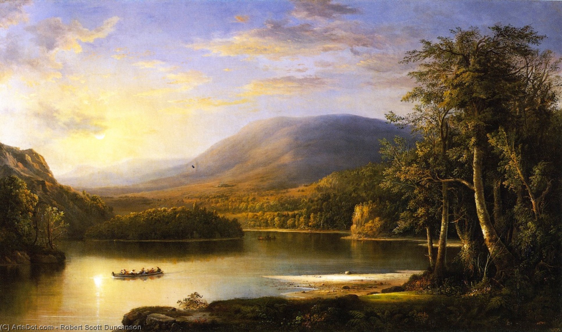 Wikioo.org - The Encyclopedia of Fine Arts - Painting, Artwork by Robert Scott Duncanson - Ellen's Isle, Loch Katrine