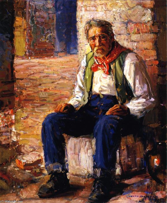 WikiOO.org - 백과 사전 - 회화, 삽화 Joseph Kleitsch - El Peón (also known as José Juan or Old Man Yorba, San Juan Capistrano)