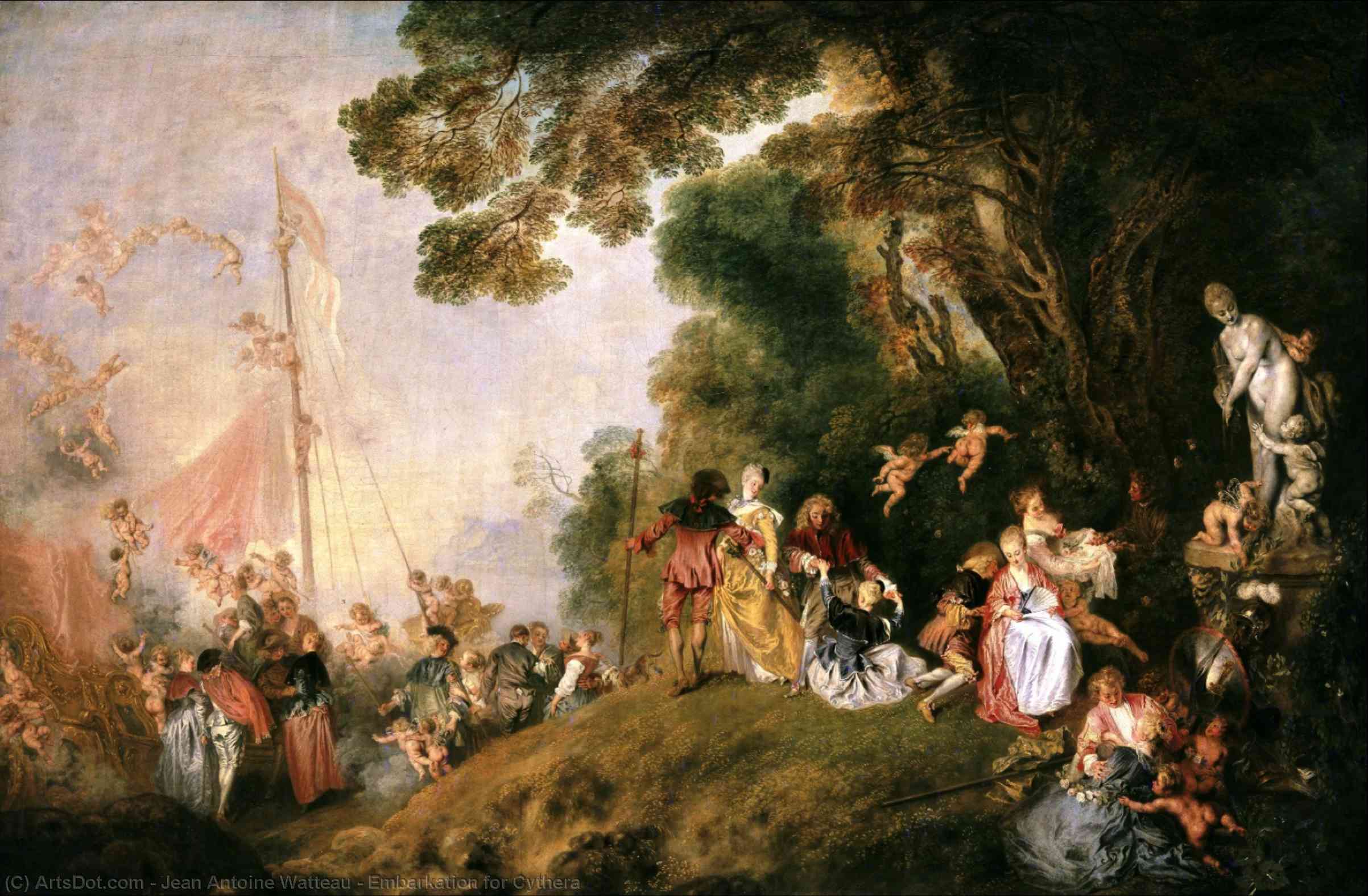 WikiOO.org - Enciklopedija dailės - Tapyba, meno kuriniai Jean Antoine Watteau - Embarkation for Cythera