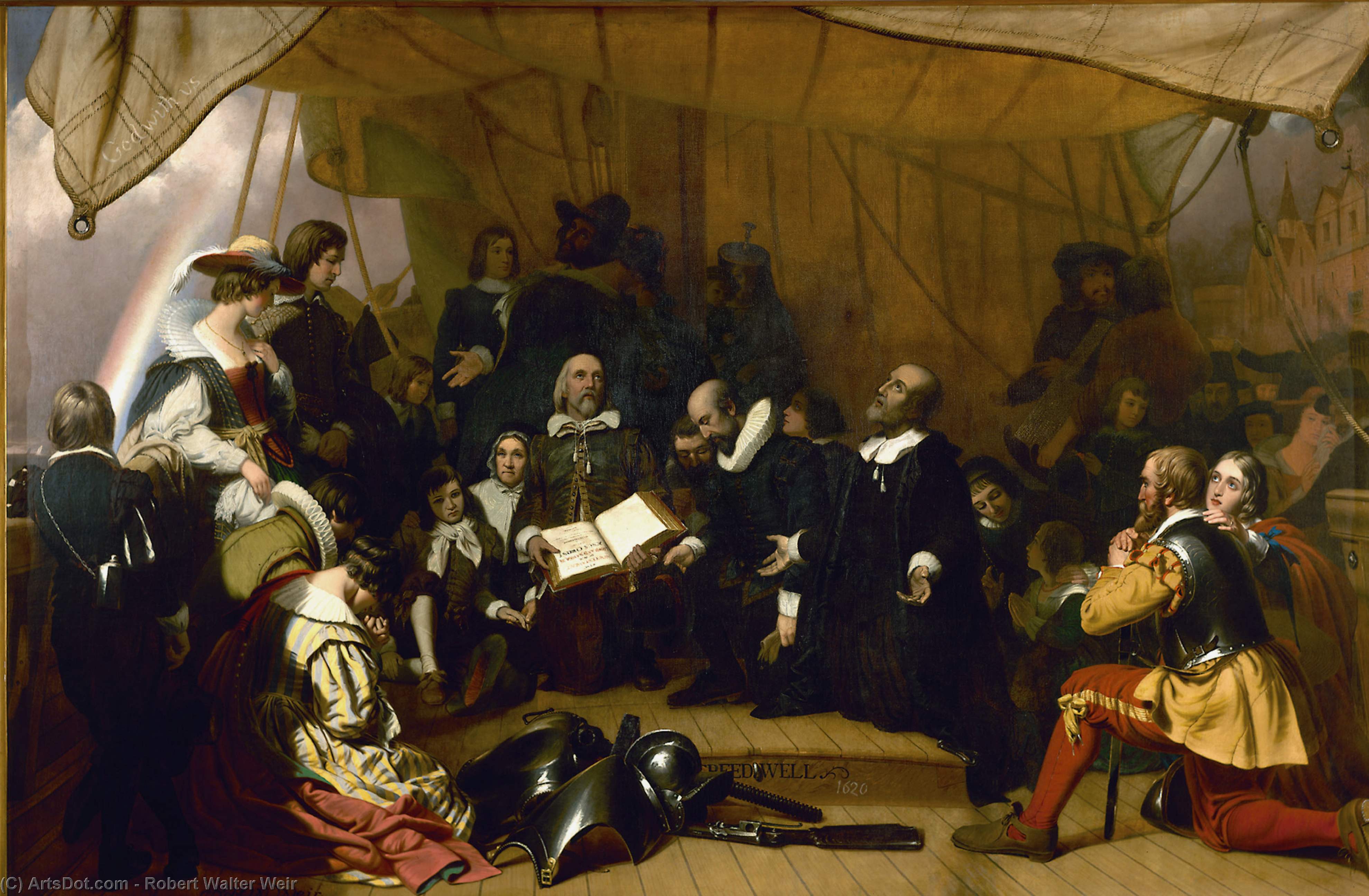 Wikioo.org - The Encyclopedia of Fine Arts - Painting, Artwork by Robert Walter Weir - Embarkation of the Pilgrims