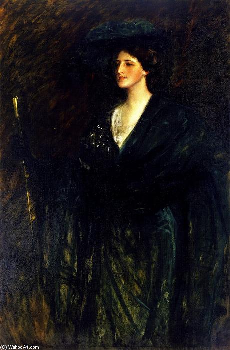 Wikioo.org - Encyklopedia Sztuk Pięknych - Malarstwo, Grafika William Merritt Chase - The Emerald Lady