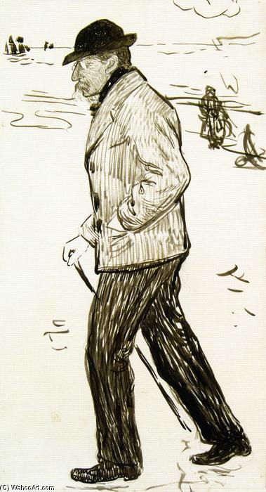 WikiOO.org - Енциклопедія образотворчого мистецтва - Живопис, Картини
 Theo Van Rysselberghe - Emile Verhaeren walking the Beach