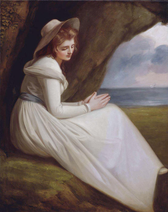 Wikioo.org - The Encyclopedia of Fine Arts - Painting, Artwork by George Romney - Emma Hart as Ariadne