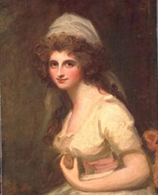 Wikioo.org - The Encyclopedia of Fine Arts - Painting, Artwork by George Romney - Emma Hart, later Lady Hamilton, in a White Turban