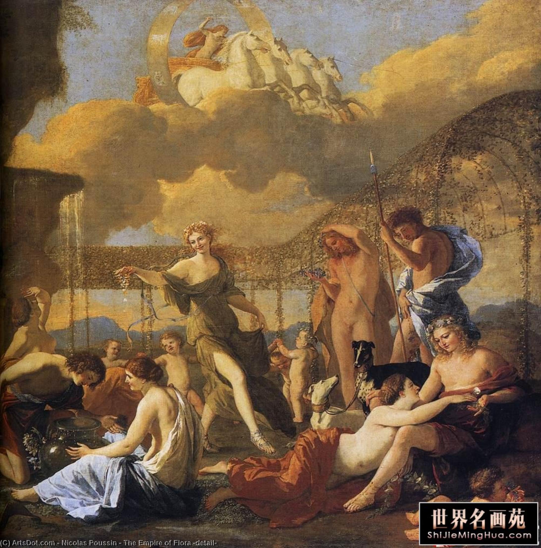 Wikioo.org – La Enciclopedia de las Bellas Artes - Pintura, Obras de arte de Nicolas Poussin - el imperio de flora Detalle
