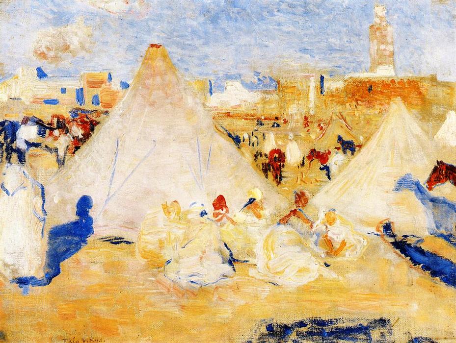 WikiOO.org - Εγκυκλοπαίδεια Καλών Τεχνών - Ζωγραφική, έργα τέχνης Theo Van Rysselberghe - Encampment near a Moroccan Village