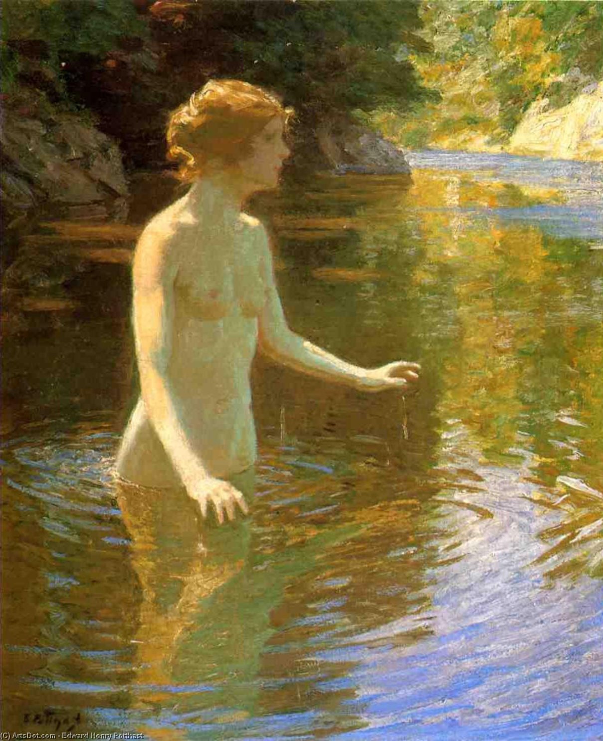 WikiOO.org - Encyclopedia of Fine Arts - Festés, Grafika Edward Henry Potthast - Enchanted Pool
