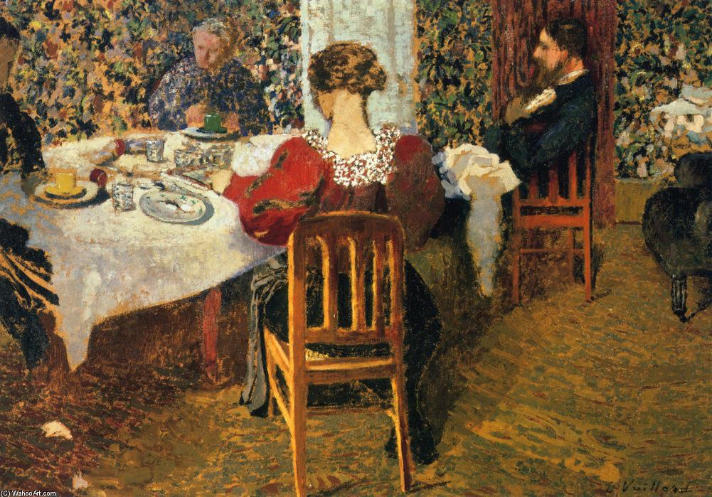 Wikioo.org - The Encyclopedia of Fine Arts - Painting, Artwork by Jean Edouard Vuillard - The End of Breakfast at Madam Vuillard's
