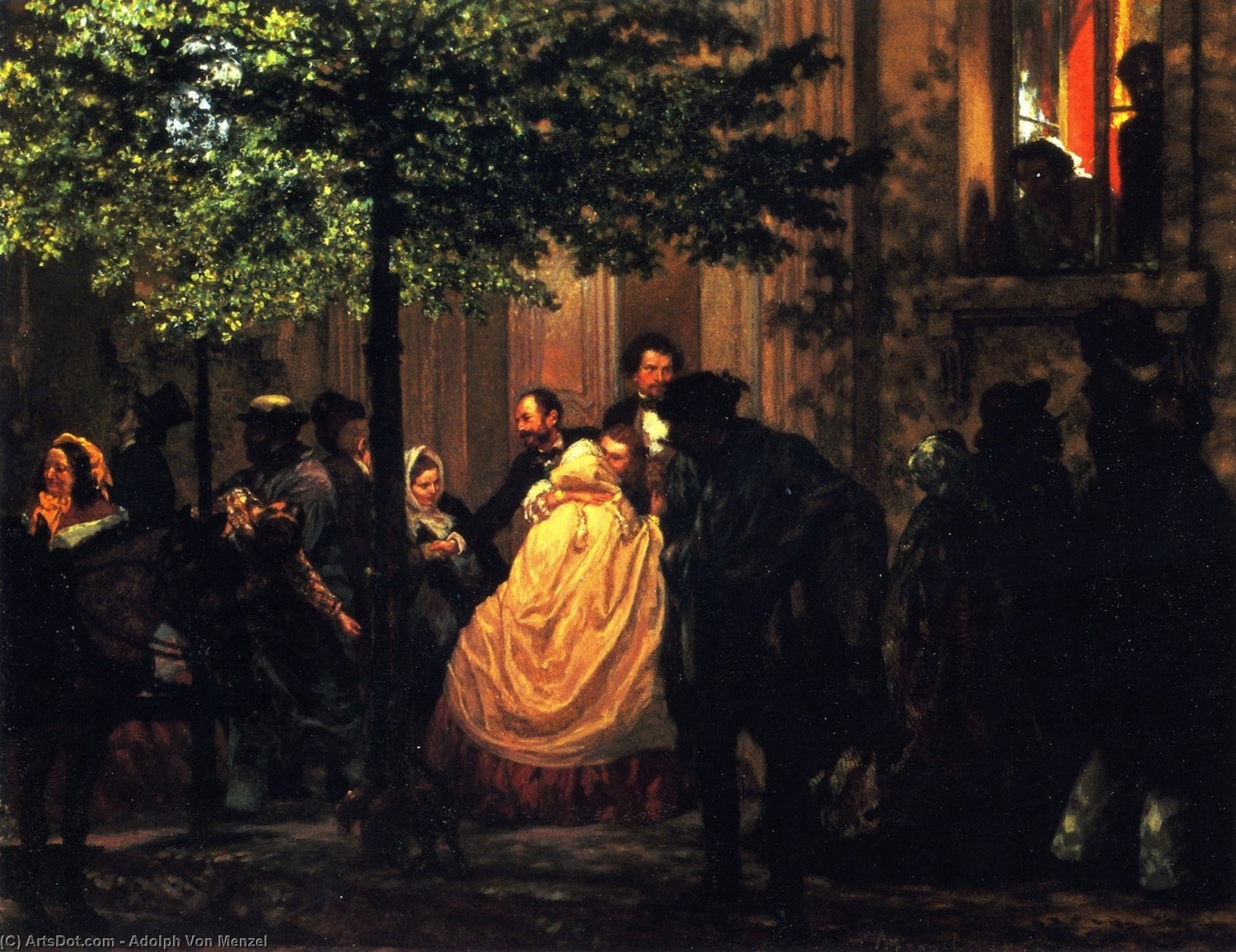 WikiOO.org - Енциклопедия за изящни изкуства - Живопис, Произведения на изкуството Adolph Menzel - The End of the Evening