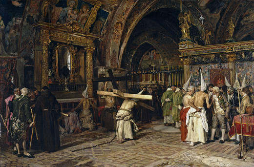 Wikioo.org - The Encyclopedia of Fine Arts - Painting, Artwork by José Jiménez Aranda - En la iglesia