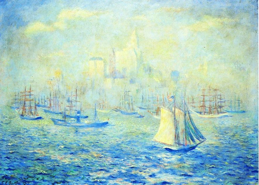 Wikioo.org - สารานุกรมวิจิตรศิลป์ - จิตรกรรม Theodore Earl Butler - Entering New York Harbor