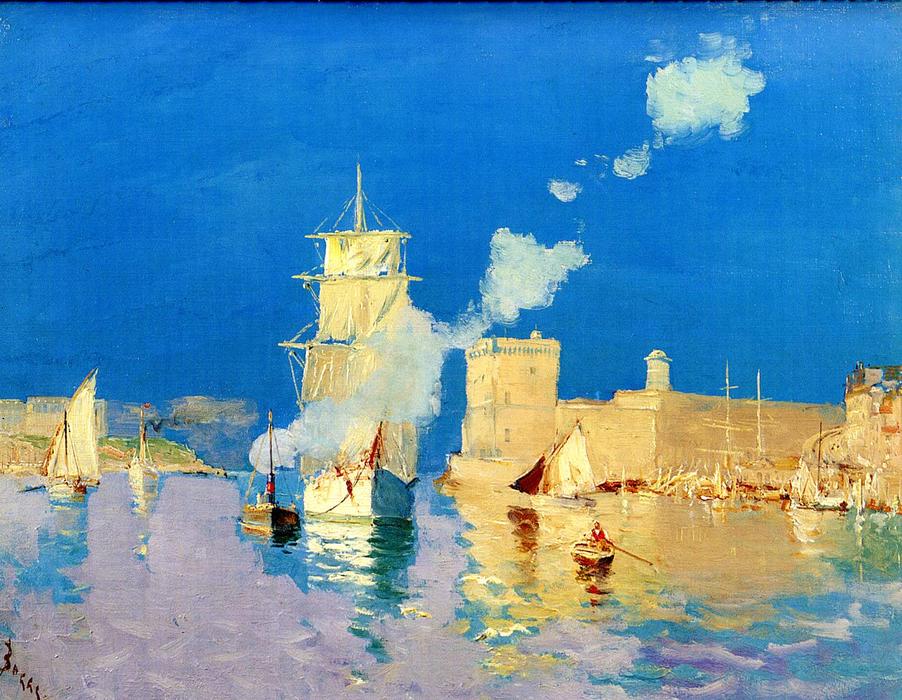 WikiOO.org - Encyclopedia of Fine Arts - Festés, Grafika Frank Myers Boggs - Entering the Port of Marseilles