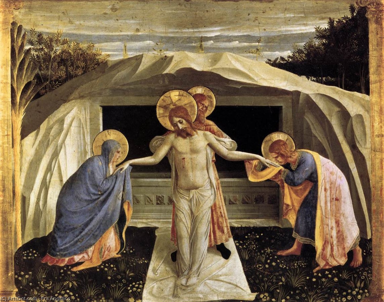 WikiOO.org - Encyclopedia of Fine Arts - Lukisan, Artwork Fra Angelico - Entombment (San Marco Altarpiece)