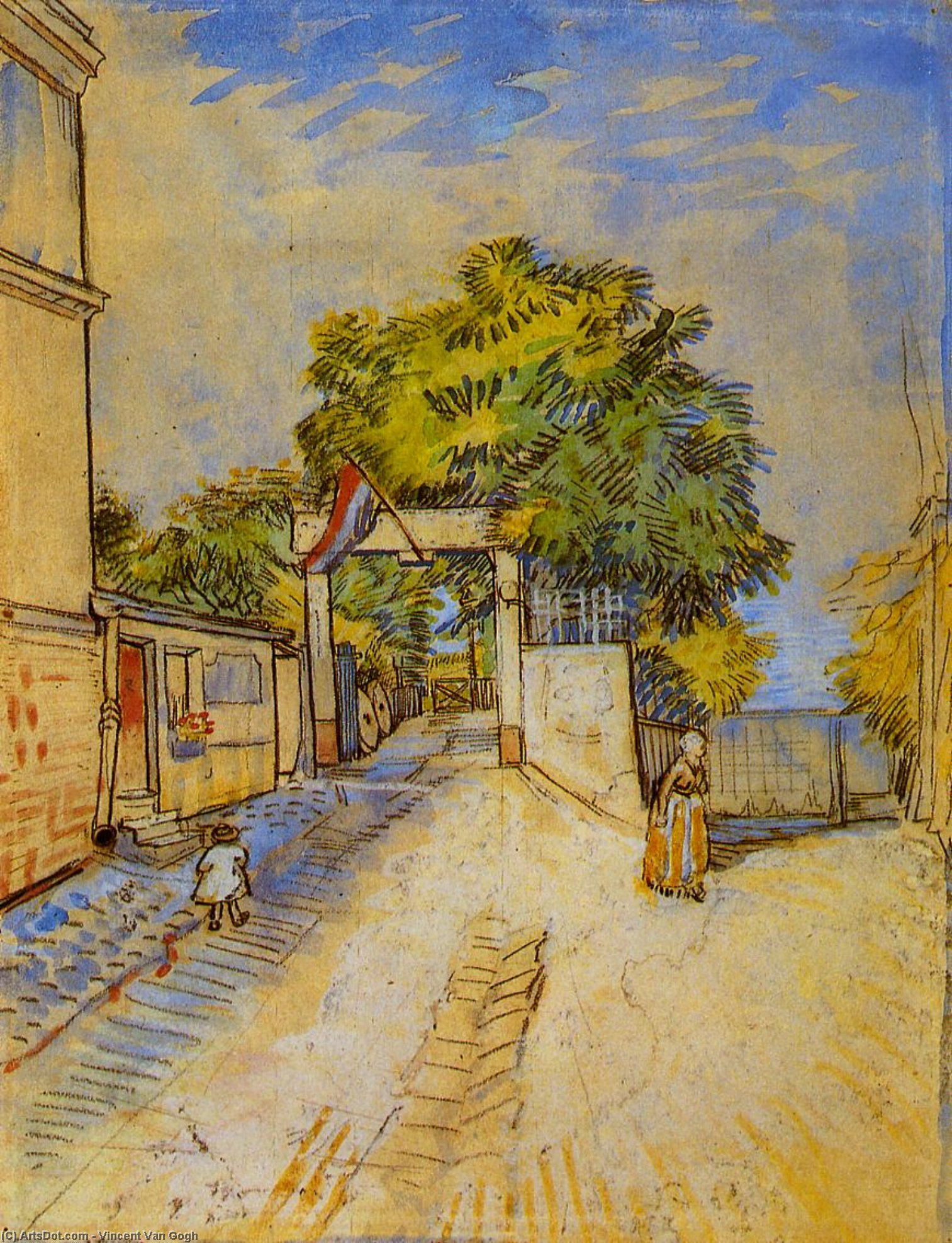 Wikioo.org - Bách khoa toàn thư về mỹ thuật - Vẽ tranh, Tác phẩm nghệ thuật Vincent Van Gogh - The Entrance of a Belvedere