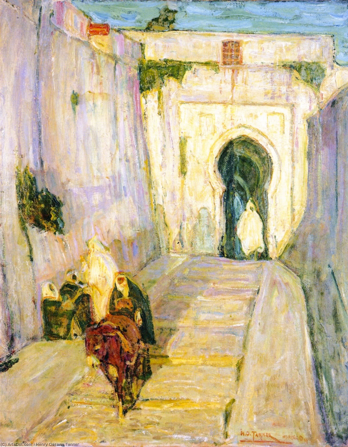 WikiOO.org - Encyclopedia of Fine Arts - Lukisan, Artwork Henry Ossawa Tanner - Entrance to the Casbah