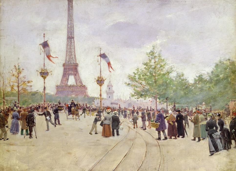Wikioo.org - The Encyclopedia of Fine Arts - Painting, Artwork by Jean Georges Béraud - Entrance to the Exposition Universelle