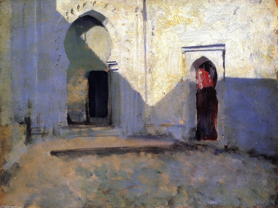 Wikioo.org – L'Enciclopedia delle Belle Arti - Pittura, Opere di John Singer Sargent - Entrata ad una moschea (noto anche come Cortile, Tetuan)