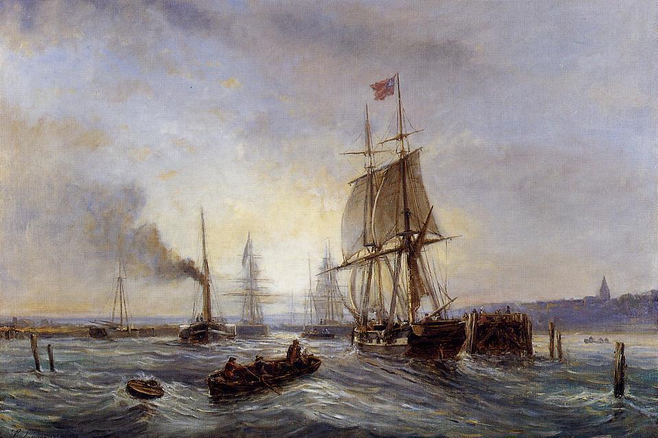 WikiOO.org - Enciklopedija dailės - Tapyba, meno kuriniai Stanislas Lepine - Entrance to the Port