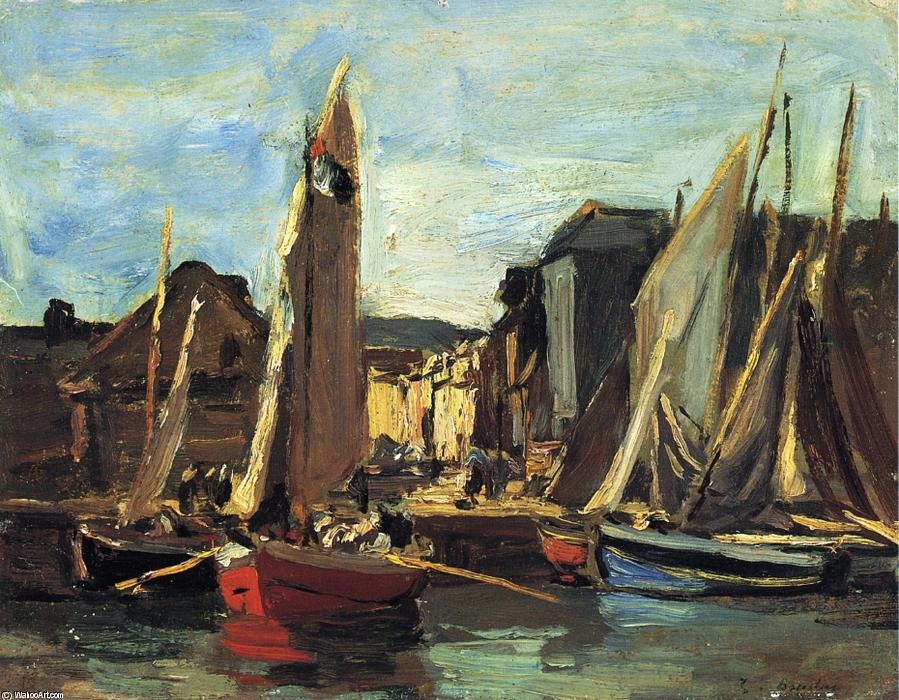 WikiOO.org - 百科事典 - 絵画、アートワーク Eugène Louis Boudin - オンフルールの港への入り口