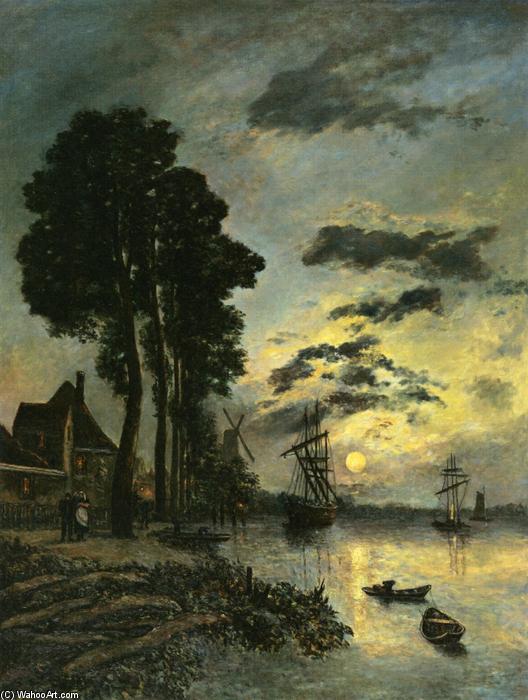 WikiOO.org - Enciklopedija dailės - Tapyba, meno kuriniai Johan Barthold Jongkind - The Entrance to the Port of Rotterdam
