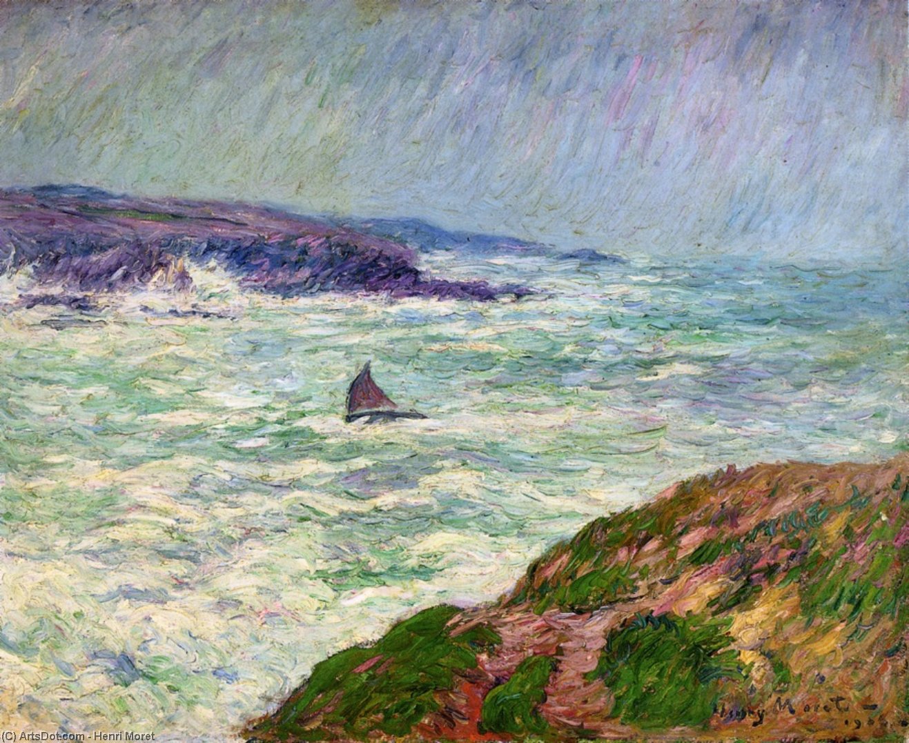 Wikioo.org - The Encyclopedia of Fine Arts - Painting, Artwork by Henri Moret - The Entrance to Pouldu