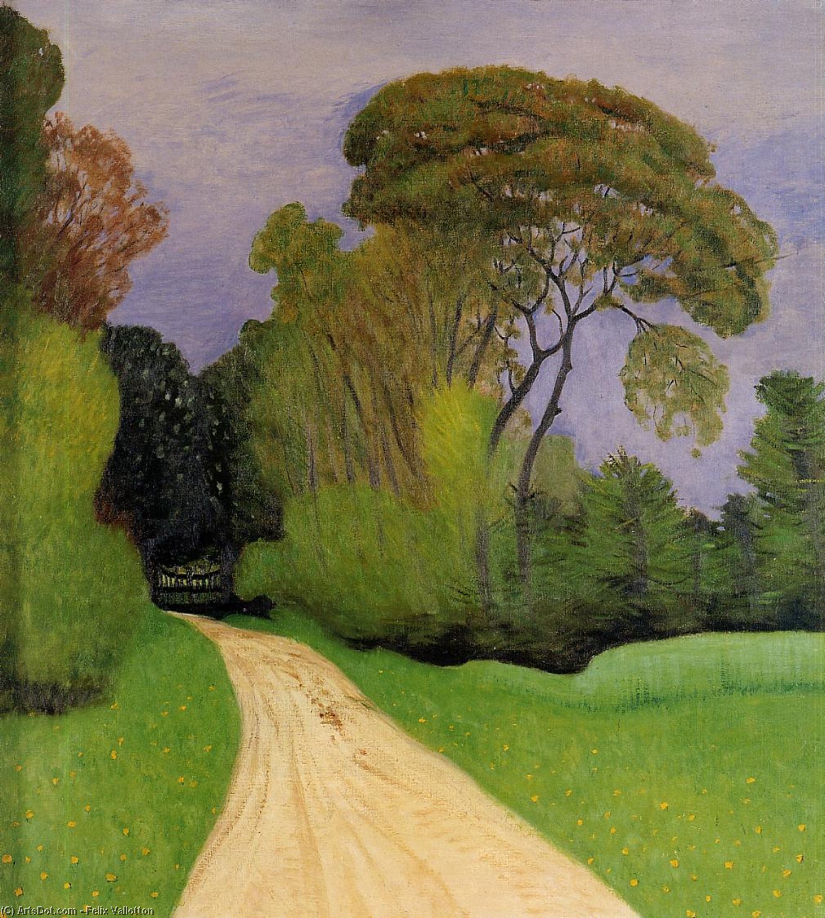 Wikioo.org - The Encyclopedia of Fine Arts - Painting, Artwork by Felix Vallotton - The Entrance to the Villa Beaulieu in Honfleur (also known as Before the Storm)