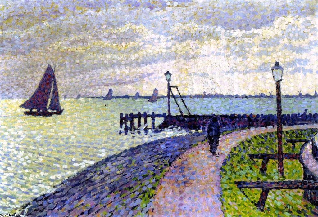 Wikioo.org – La Enciclopedia de las Bellas Artes - Pintura, Obras de arte de Theo Van Rysselberghe - Entrada al Puerto de Volendam