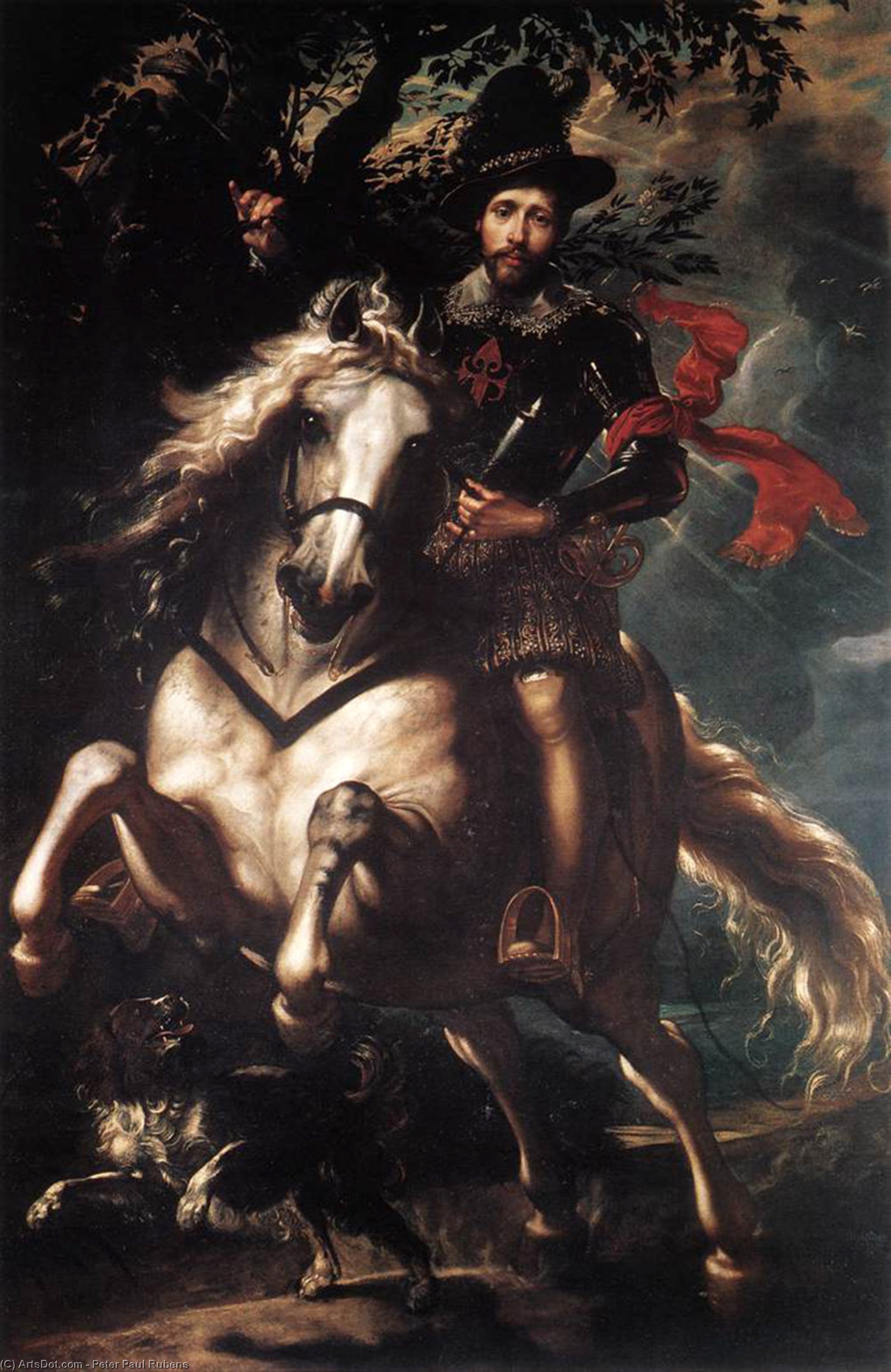 Wikioo.org - The Encyclopedia of Fine Arts - Painting, Artwork by Peter Paul Rubens - Equestrian Portrait of Giancarlo Doria