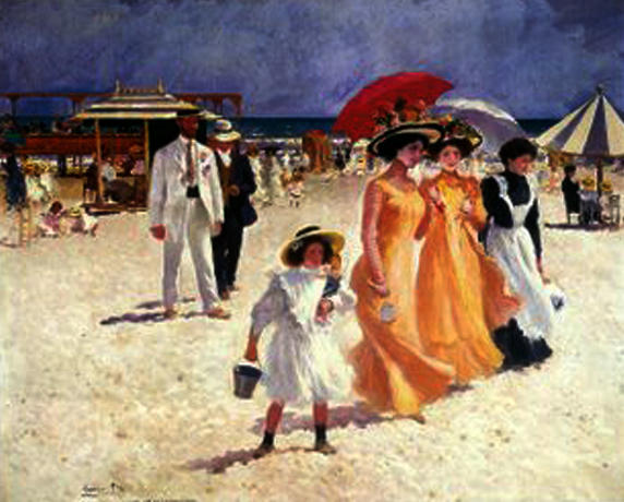Wikioo.org – L'Encyclopédie des Beaux Arts - Peinture, Oeuvre de Cecilio Pla Y Gallardo - Escena en la playa