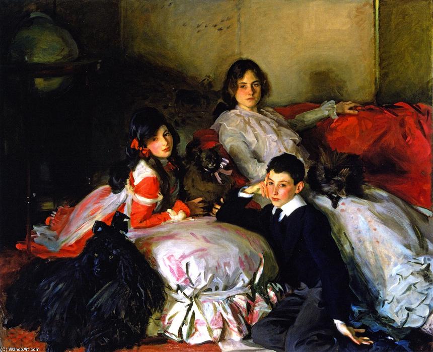 Wikioo.org - The Encyclopedia of Fine Arts - Painting, Artwork by John Singer Sargent - Essie, Ruby and Ferdinand, Children of Asher Wertheimer