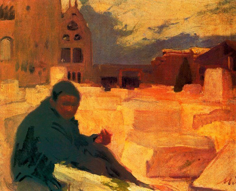Wikioo.org – La Enciclopedia de las Bellas Artes - Pintura, Obras de arte de Joaquin Mir Trinxet - Estudio para La Catedral de los Pobres