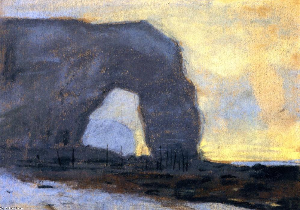 Wikioo.org - สารานุกรมวิจิตรศิลป์ - จิตรกรรม Claude Monet - Étretat, the Manneporte at Low Tide