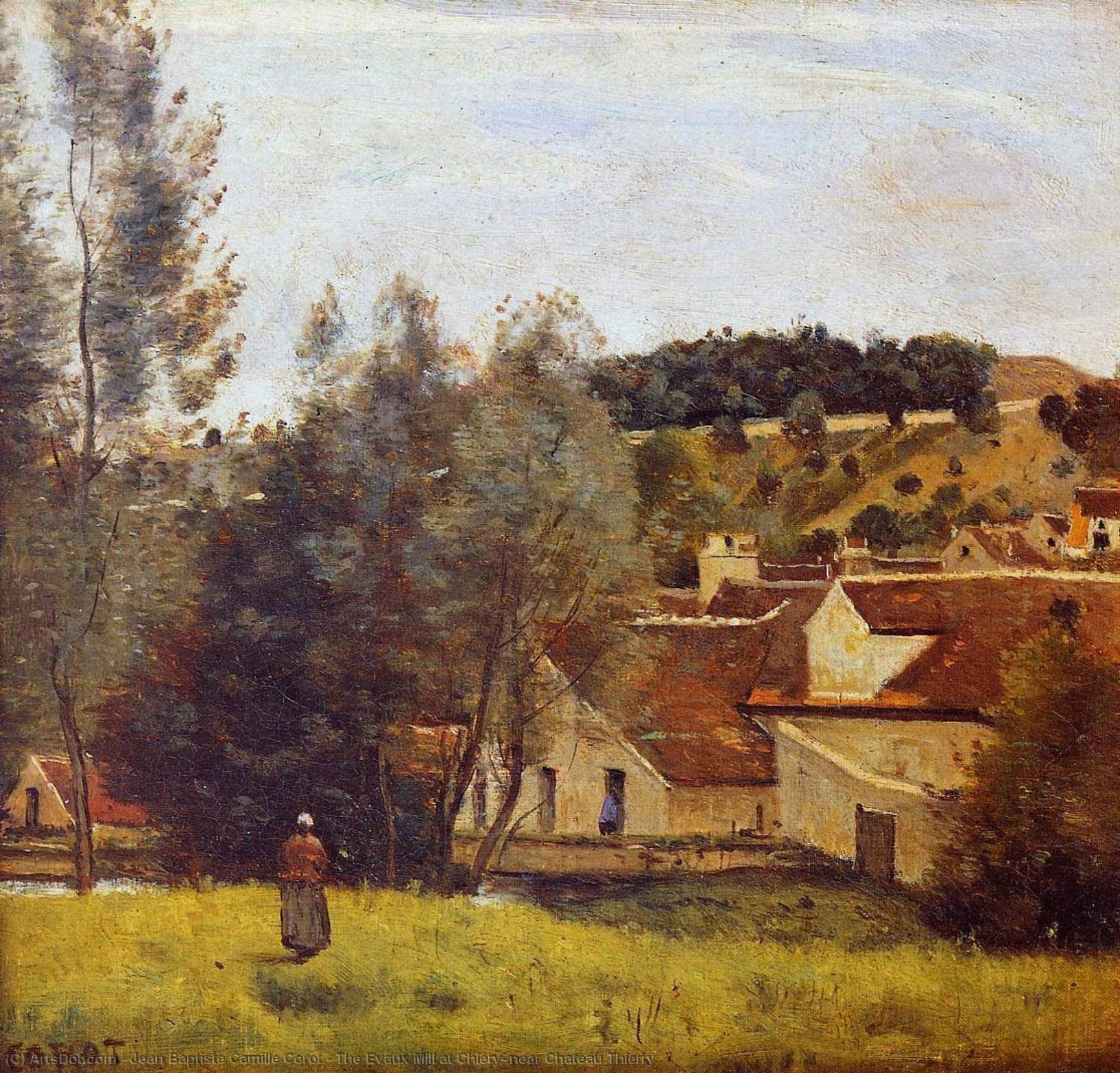 Wikioo.org - The Encyclopedia of Fine Arts - Painting, Artwork by Jean Baptiste Camille Corot - The Evaux Mill at Chiery, near Chateau Thierry