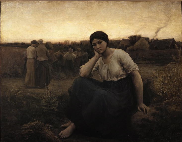 Wikioo.org - The Encyclopedia of Fine Arts - Painting, Artwork by Jules Adolphe Aimé Louis Breton - Evening