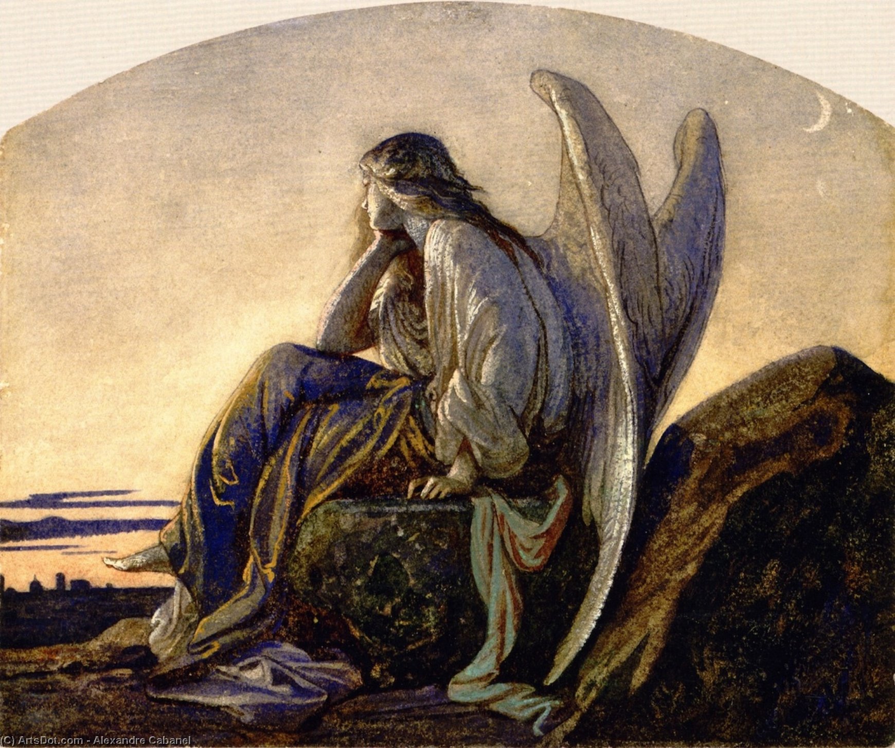 Wikioo.org - The Encyclopedia of Fine Arts - Painting, Artwork by Alexandre Cabanel - The Evening Angel
