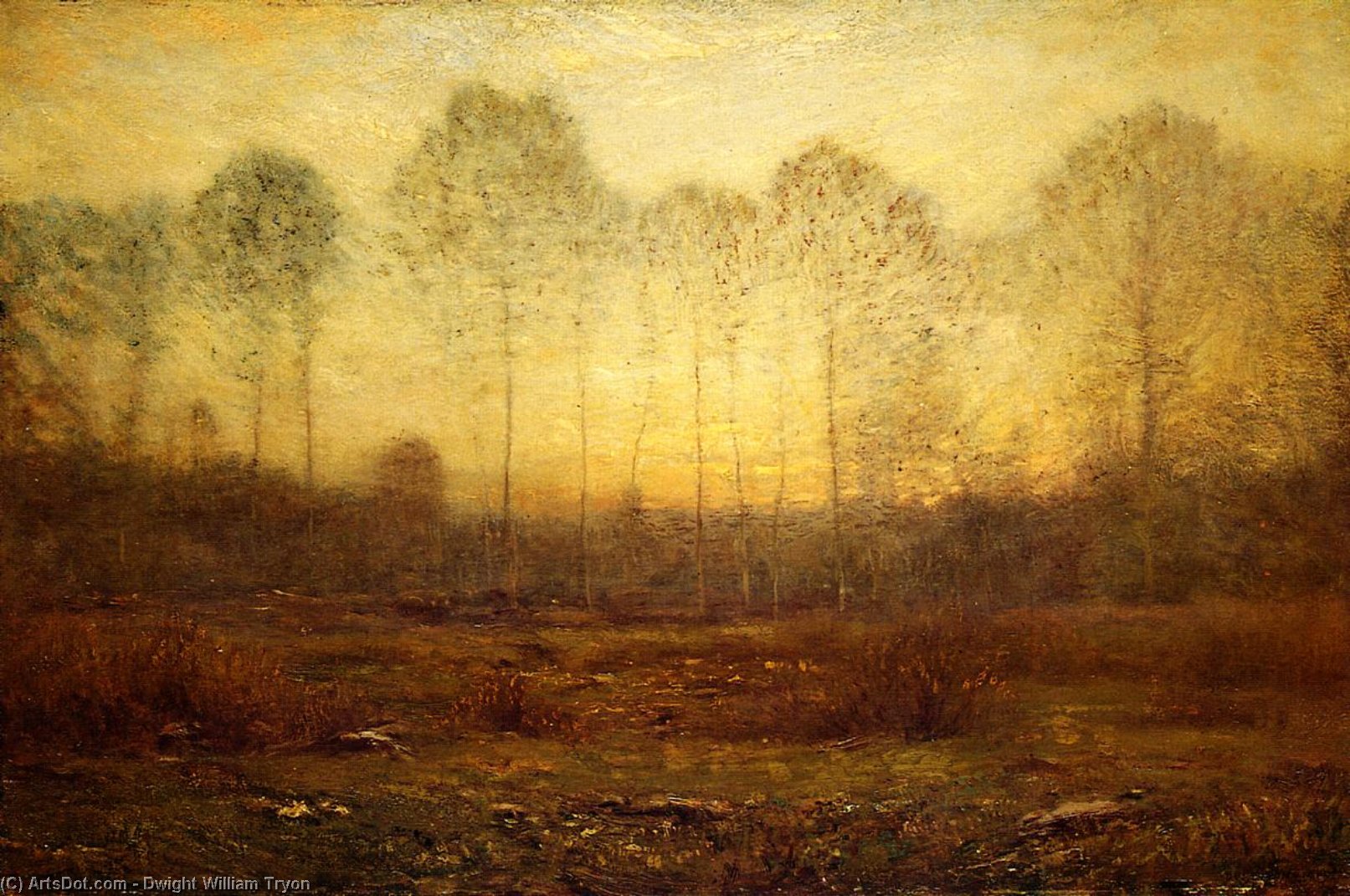 WikiOO.org - Encyclopedia of Fine Arts - Schilderen, Artwork Dwight William Tryon - Evening Fog