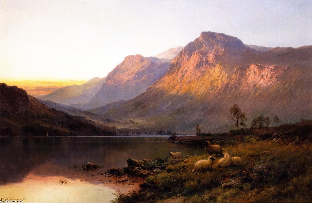 Wikioo.org - The Encyclopedia of Fine Arts - Painting, Artwork by Alfred De Breanski Senior - Evening Glow, Ben More