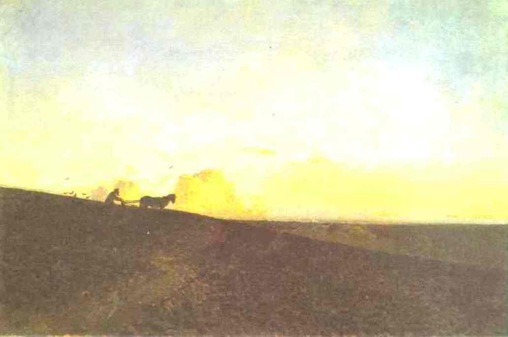 Wikioo.org - สารานุกรมวิจิตรศิลป์ - จิตรกรรม Isaak Ilyich Levitan - Evening in the Field