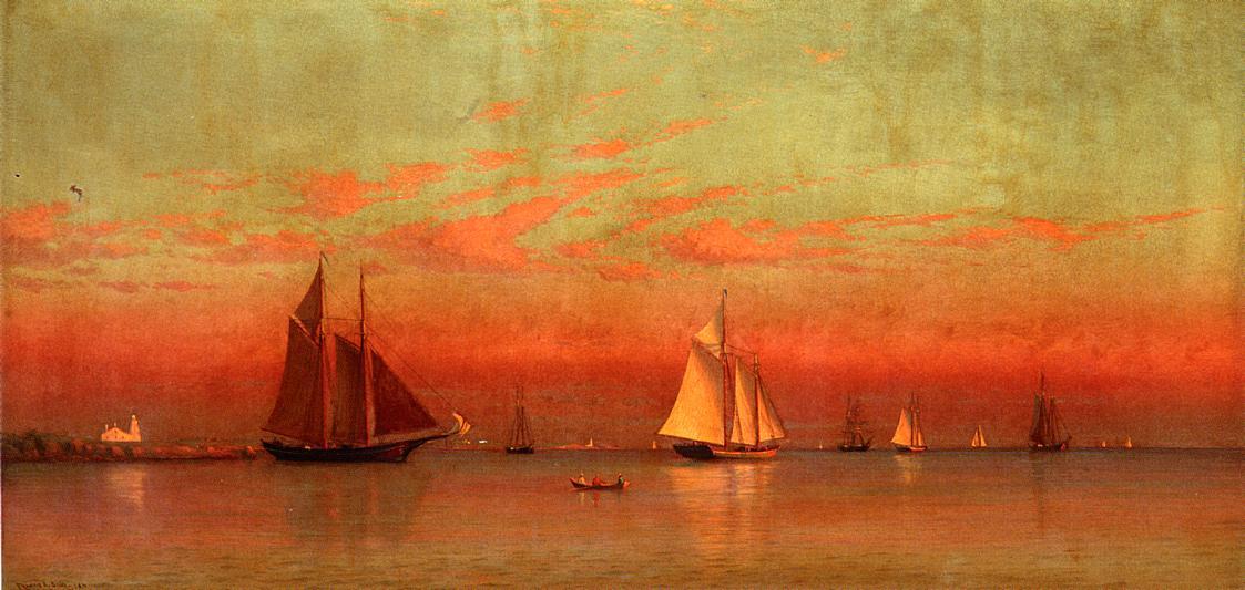 Wikioo.org - The Encyclopedia of Fine Arts - Painting, Artwork by Francis A Silva - Evening in Gloucester Harbor