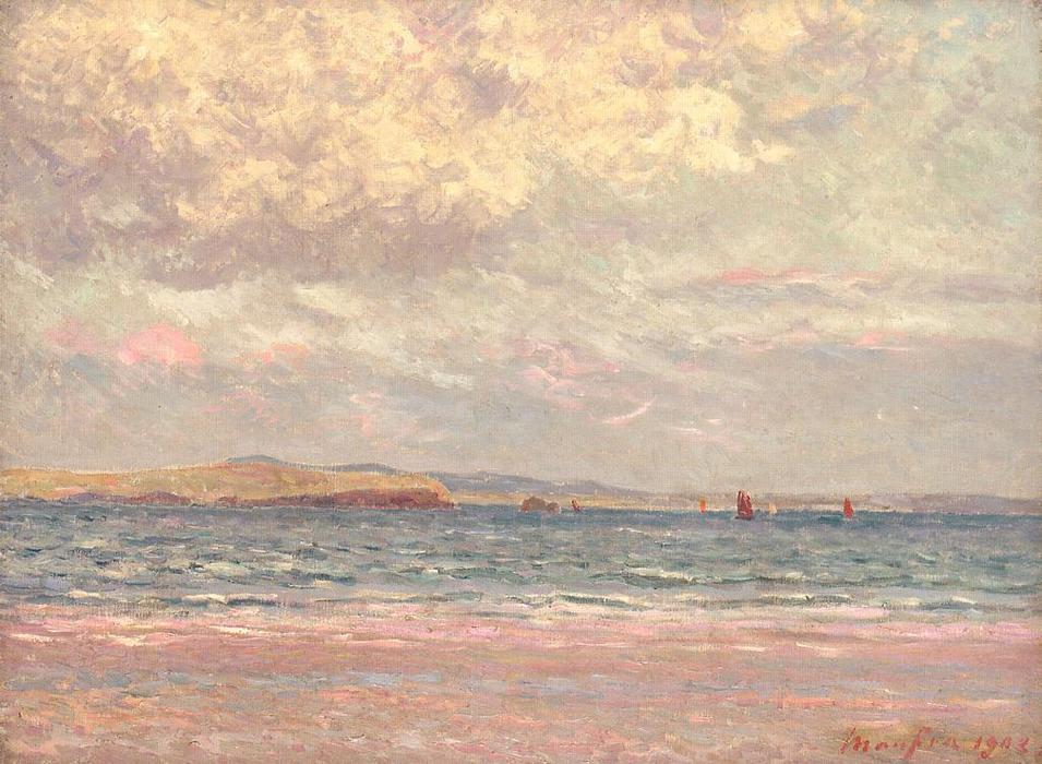 Wikioo.org - The Encyclopedia of Fine Arts - Painting, Artwork by Maxime Emile Louis Maufra - Evening, Morgat Beach