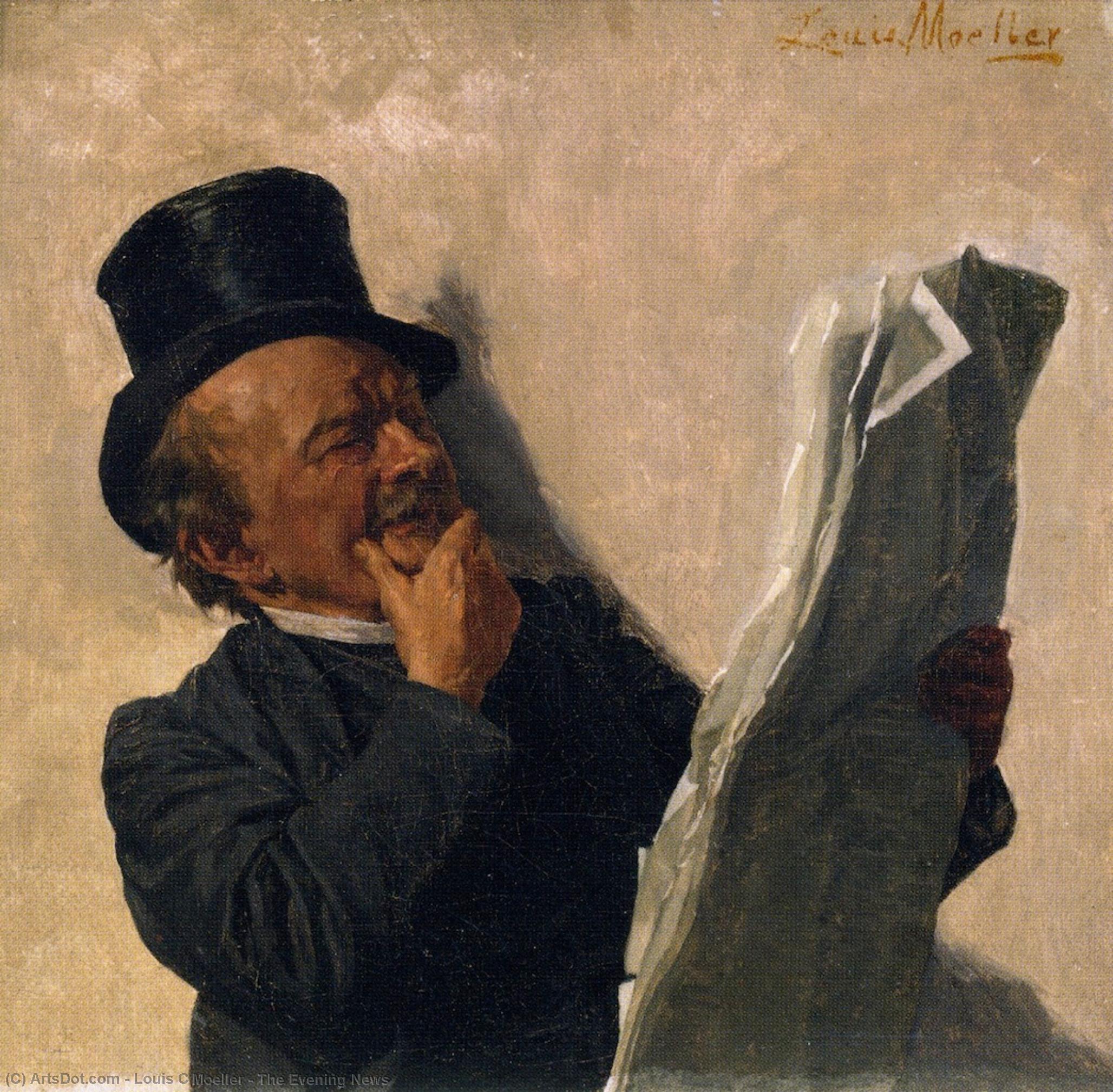 WikiOO.org - Güzel Sanatlar Ansiklopedisi - Resim, Resimler Louis C Moeller - The Evening News