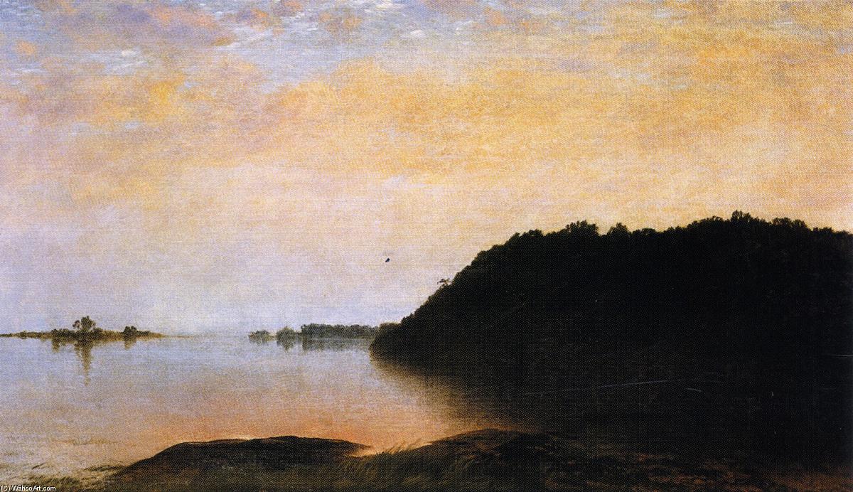Wikioo.org - The Encyclopedia of Fine Arts - Painting, Artwork by John Frederick Kensett - Evening on Contentment Island