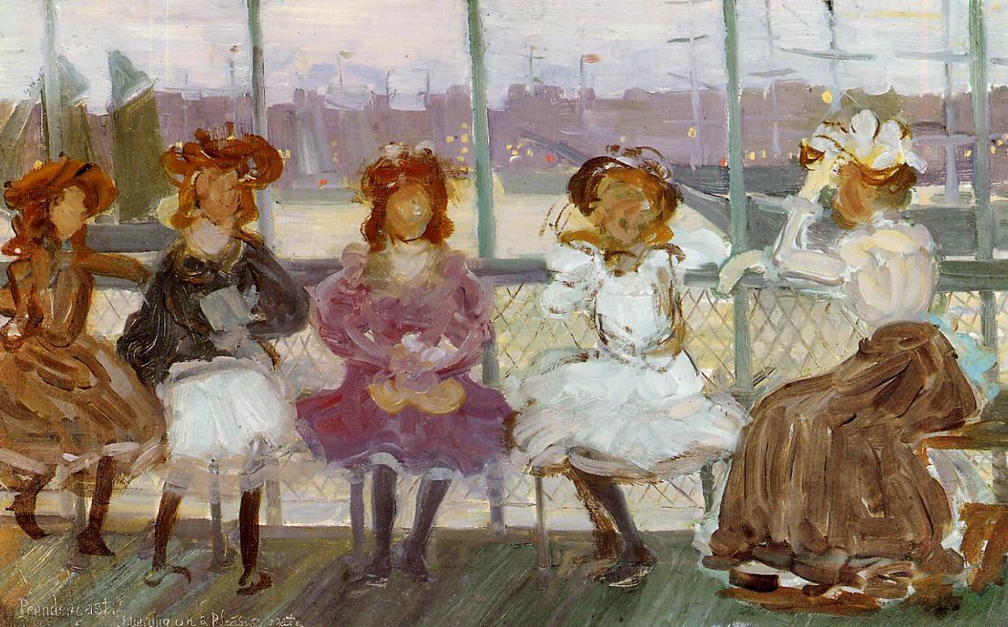 Wikioo.org - The Encyclopedia of Fine Arts - Painting, Artwork by Maurice Brazil Prendergast - Evening on a Pleasure Boat